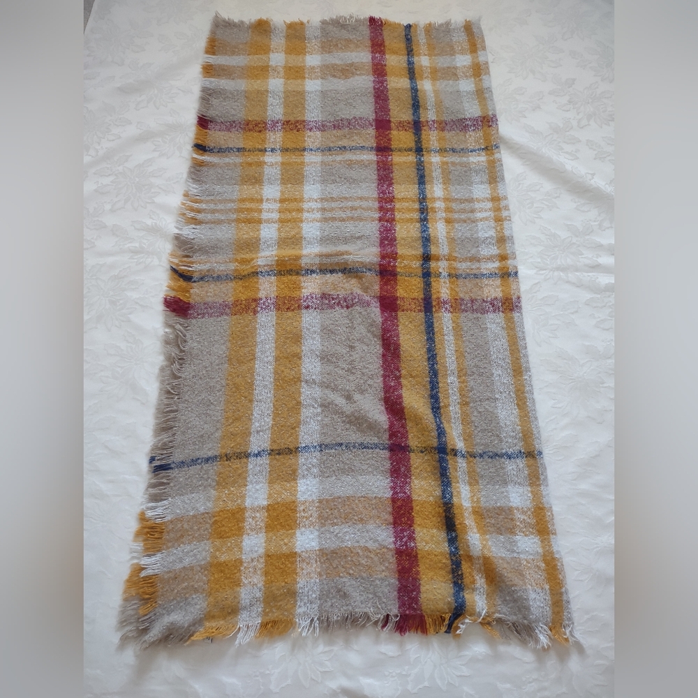 Plaid Shawl Scarf Multiple Various Ways To Wear It